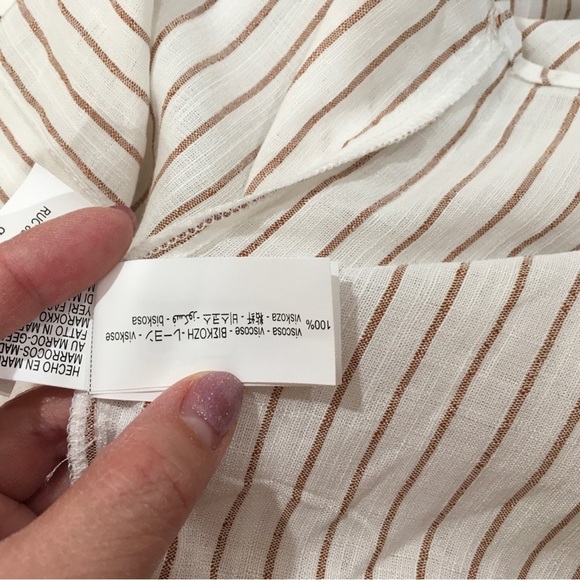 Zara Back Bow Striped Shirt Button Top Oversize White Women’s S New 8437/416 - Picture 8 of 10